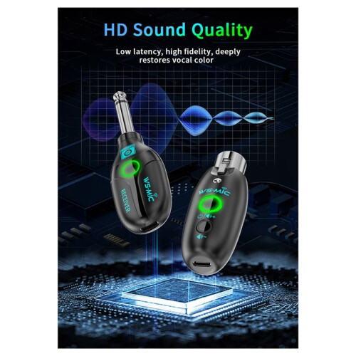 2.4GHZ Wireless Microphone Transceiver One-to-Two HD Sound Quality Automatic Noise Reduction Adjustable Volume 2