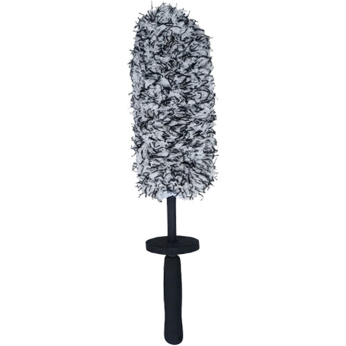 Escova de cerdas longas e macias para limpeza de pneus e rodas.