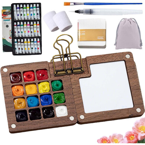 Kit di acquerelli Tobio Mini con libro e panni 12 o 24