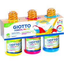 Giotto School Paint Cyan Red Yellow 3 x 250ml