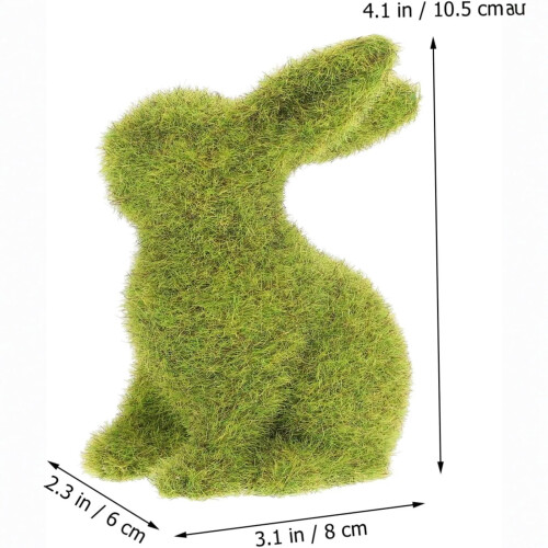 Osterhasen-Dekorationsset, 3er-Packung, grünes Kunstmoos 2