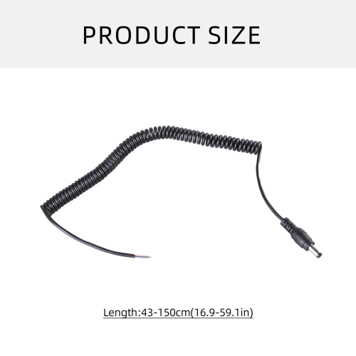 Καλώδιο τροφοδοσίας εύκαμπτου πηνίου DC5.5x2.5mm για υποστήριξη ηλεκτρονικών, 2