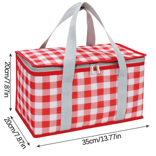 Borsa termica riutilizzabile per picnic e bevande fredde, con chiusura a zip – Adatta a temperature elevate e basse, pieghevole, ideale per 2