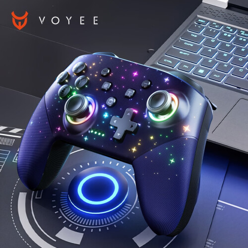 Controller wireless RGB per Switch con LED a 9 colori, vibrazione, Turbo, Wake – Compatibile con Switch/Lite/OLED e Windows/PC/iOS/Android 1