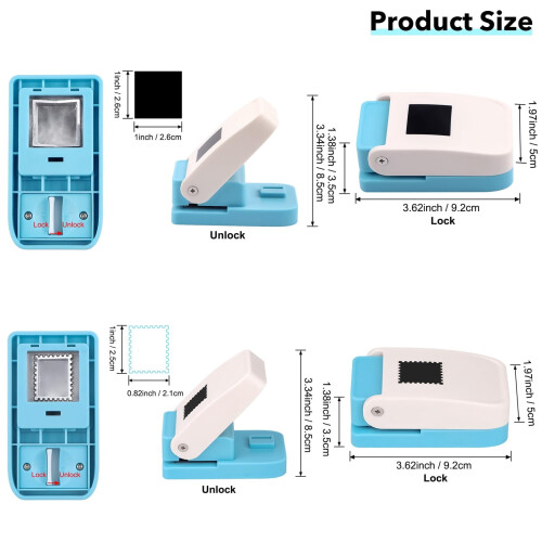 3.62" Rectangular Stamp Punch for Crafting, DIY, Scrapbooking – Compatible with Standard Stamps 2