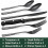 Black Hammered Stainless Steel Flatware Set 24-Piece 2