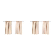 Small Window Curtains,Kitchen/Bathroom/Kids Bedroom Decor Thermal Insulated Window Short Curtain Room Darkening Window Curtain Tiers Beige 2