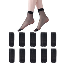 10Pairs Womens Sheer Ankle Socks Thin Nylons Socks Stockings Cool Short Socks See Through Silk Socks Hosiery