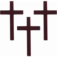 6pcs Wooden Cross Wall Decor, Coconut Brown Handheld Crucifixes for Wedding, Easter, Home & Office – 1 Set