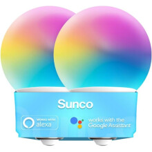 Lampadine intelligenti Sunco G25 RGBCW5W dimmerabili Wi-Fi, confezione da 2
