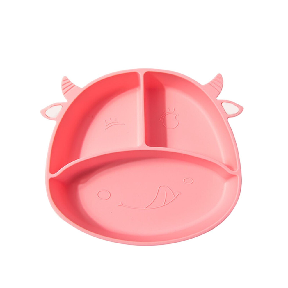 Plate 1Pc,Calf Children's Silicone Dinner Plate Infant Non Slip Suction Cup Bowl Baby Cartoon Complementary Food Divided Tableware