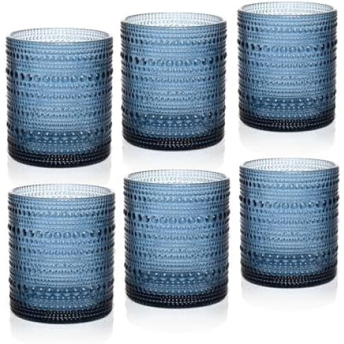 Hobnail Cocktailgläser Blau 10oz 6er-Set