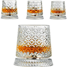 Verre à whisky en cristal rotatif à 360