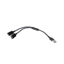 Cabo de extensão USB A macho para USB A fêmea dupla, 1 m