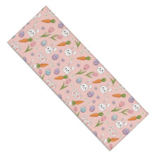 Tischläufer mit rosa Hasenpfotenmuster aus Leinenimitat, 13 x 36 Zoll