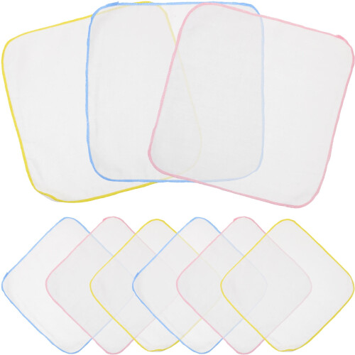 Cotton Towels Square Kerchiefs 9-Pack Soft Absorbent