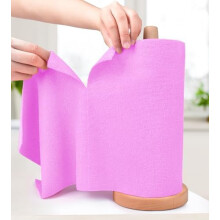 Rouleau de chiffons de nettoyage en microfibre violet clair, 20 feuilles
