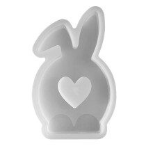 Osterhase Silikon-Gussherz, Osterhase Silikon-Guss, Osterhase Beton-Silikonform, 1 Stück, Osterhase Silikon-Guss, 3 Größen