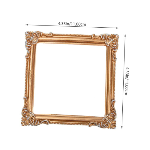 Champagne gold resin frame 4x4 double ruffle bow 1