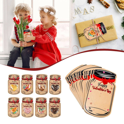 Valentines Day Cards Rustic Brown Kraft 25 Pack