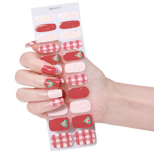 Pegatinas de uñas de gel navideñas de cobertura total (24 unidades)