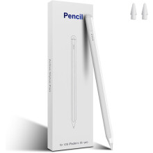 Stylus Pen compatible with iPad 11th/10th Gen (2025), Pencil 2 (2018-2025), Pro, Air, Mini – 2X Fast Charge, Palm Rejection, White