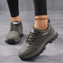 Breathable Knit Low Top Sneakers Fashionable Casual Walking Shoes With Lightweight Comfort Cushioning For Everyday Army Green 36