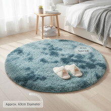 Couverture ronde en laine teinte par nouage 40x40cm