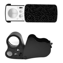 Pack of 2 Jewelers Eye Loupe Practical Magnifiers with LED Lights Inspecting Tool Pocket Size Magnifyings Glass