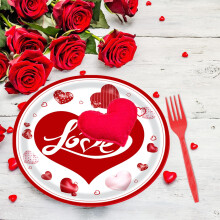 Juego de vajilla desechable para el Día de San Valentín, 36 piezas.