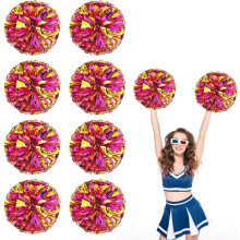 8 PCS Metallic Cheerleading Pom Pom for Team Spirit Sports Dance Cheering Kids Adults-Ring Style