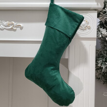Calza di Natale in velluto verde, 1 pezzo