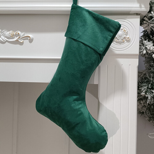 Calza di Natale in velluto verde, 1 pezzo