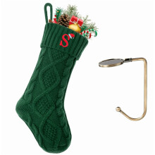 Monogrammed Pet Christmas Stocking Bone Shape Green with