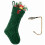 Monogrammed Pet Christmas Stocking Bone Shape Green with 1