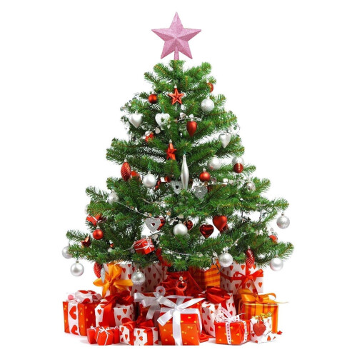 Christmas Tree Topper Star Glitter Pink 8 inch 1