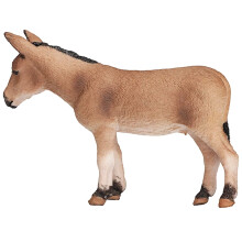 Brown Plastic Donkey Figurine Standing Farm Animal Toy 1 Set