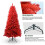 Red PVC Christmas Tree 6FT 804 Tips Hinged Branches 6