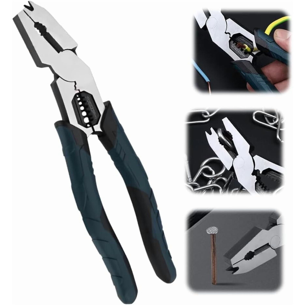 9-In-1 Industrial Multi-Function Cutting Pliers, Heavy-Duty Compound Leverage Lineman Tool For Home Repairs 9085618394735