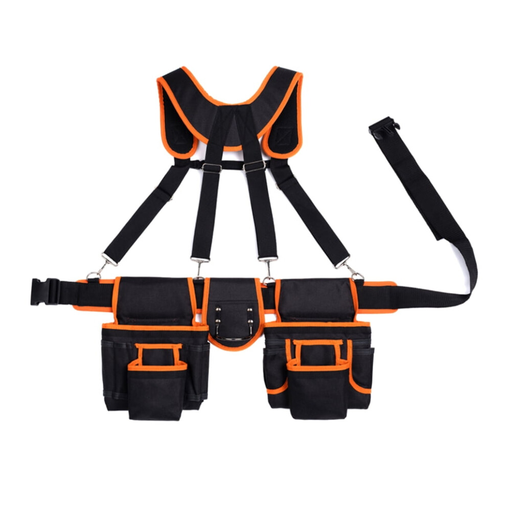 Men's Multi Pocket Construction Tool Belt Adjustable Suspenders Tool Pouch For Carpenters Construction Workers Gardeners 9085618396364