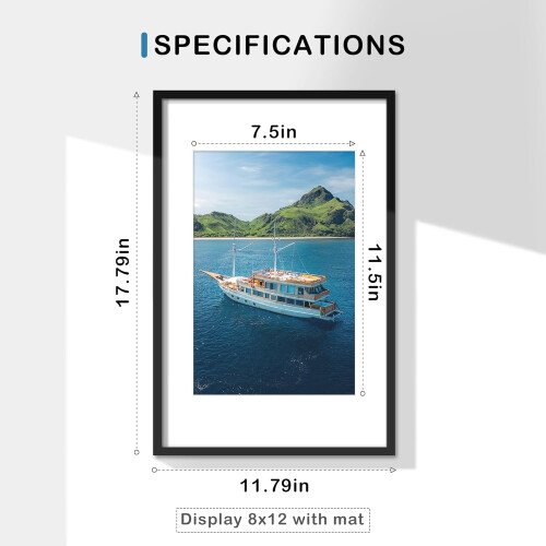 Schwarzes 11x17-Bilderrahmen-Set mit 9 Teilen, passend für 8x12-Bilder mit Passepartout oder