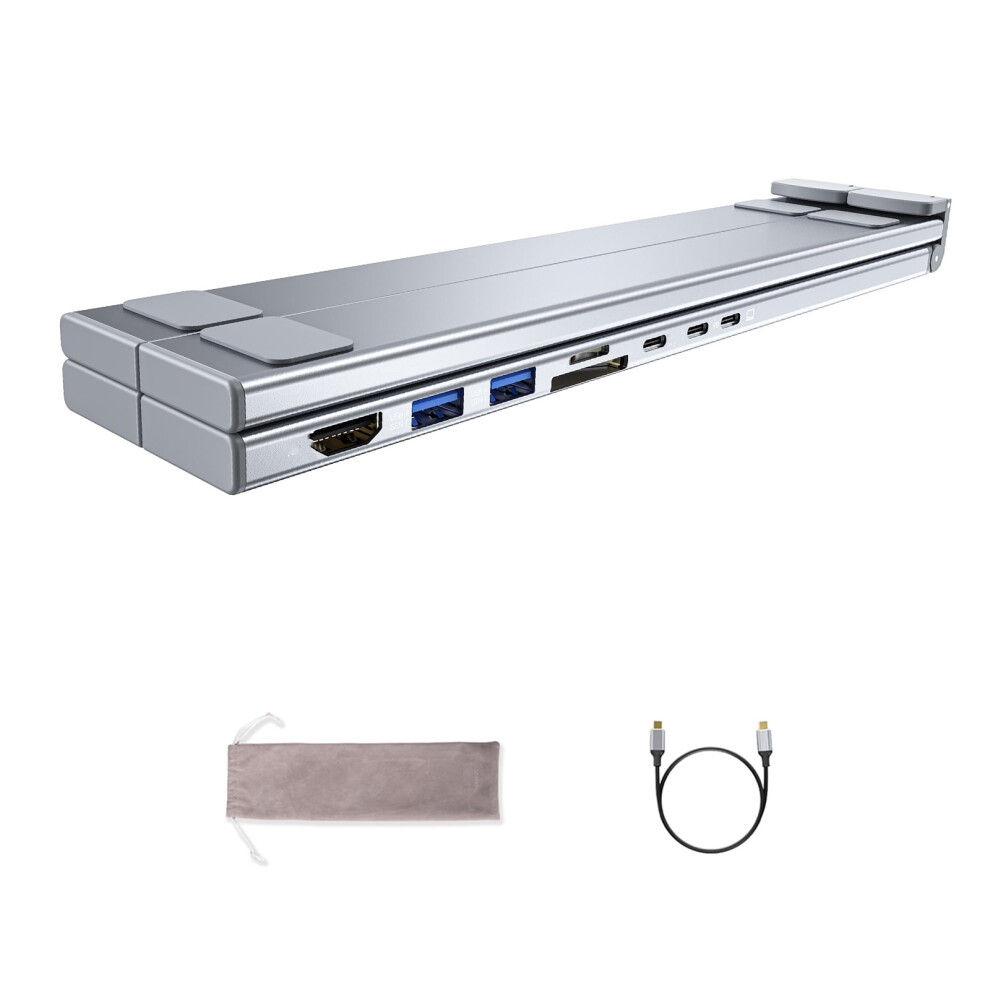 Foldable Aluminum Laptop Stand Hubs With 8 Expansion Port Including 4K And Pd100w Charging Capability 9085618396531