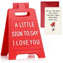Mini "A Little Sign To Say I Love You" Red Desk Sign – Romantic Keepsake Gift with Card & Envelope for Valentine's, Anniversaries, Birthdays,