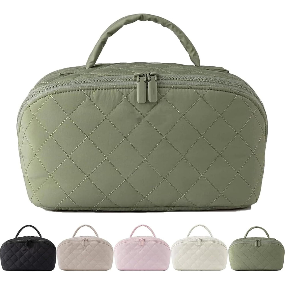 Makeup Bag Waterproof Lay-Flat Cosmetic Organizer with