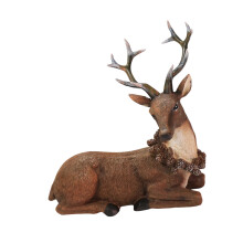 Figura realista de reno para decoración navideña (1 pieza)