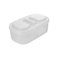 Luchtdichte voedselcontainer met twee compartimenten, wit