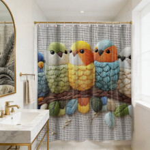 3D fugl dusjforheng polyester 70,87 x 70,87 tommer 12 kroker