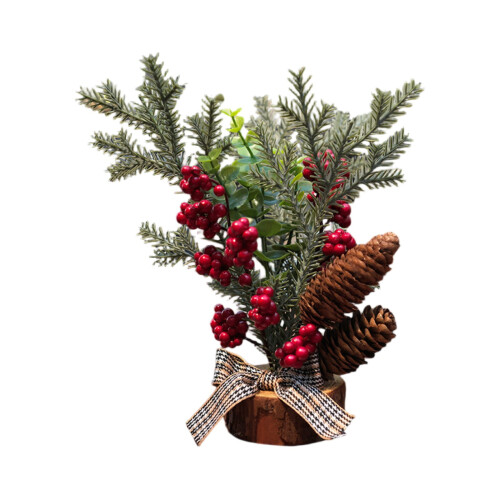Miniature Christmas Tree Centerpiece Artificial Red Berry