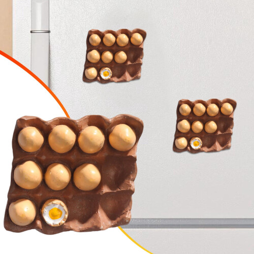 Resin 3D Fried Egg Refrigerator Magnet 1 PC