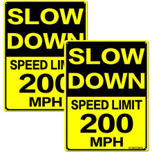 Slow Down Speed Limit 200 Sign Metal MPH Slow Warning Traffic Road Street Sign 12X16inch